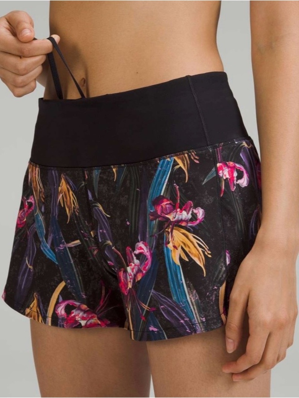 lululemon athletica Black Floral Athletic Shorts